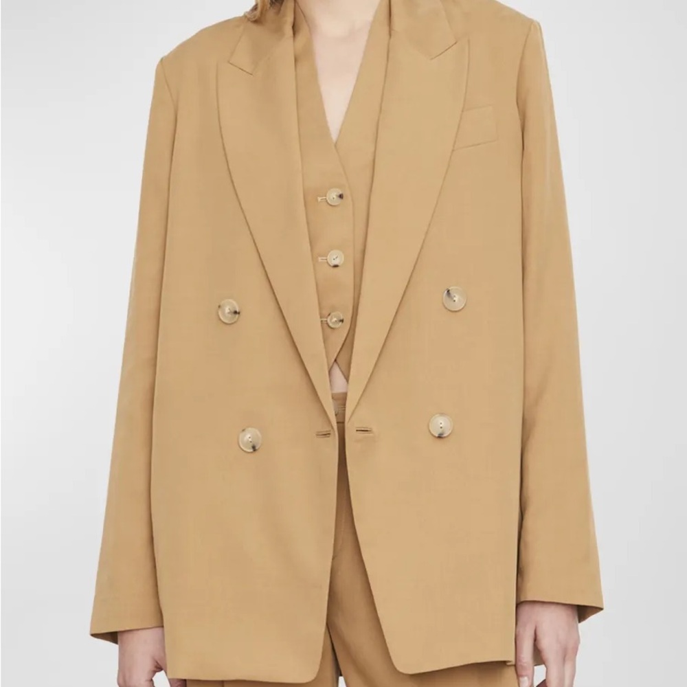 Liz Claiborne Tan Double-Breasted Blazer